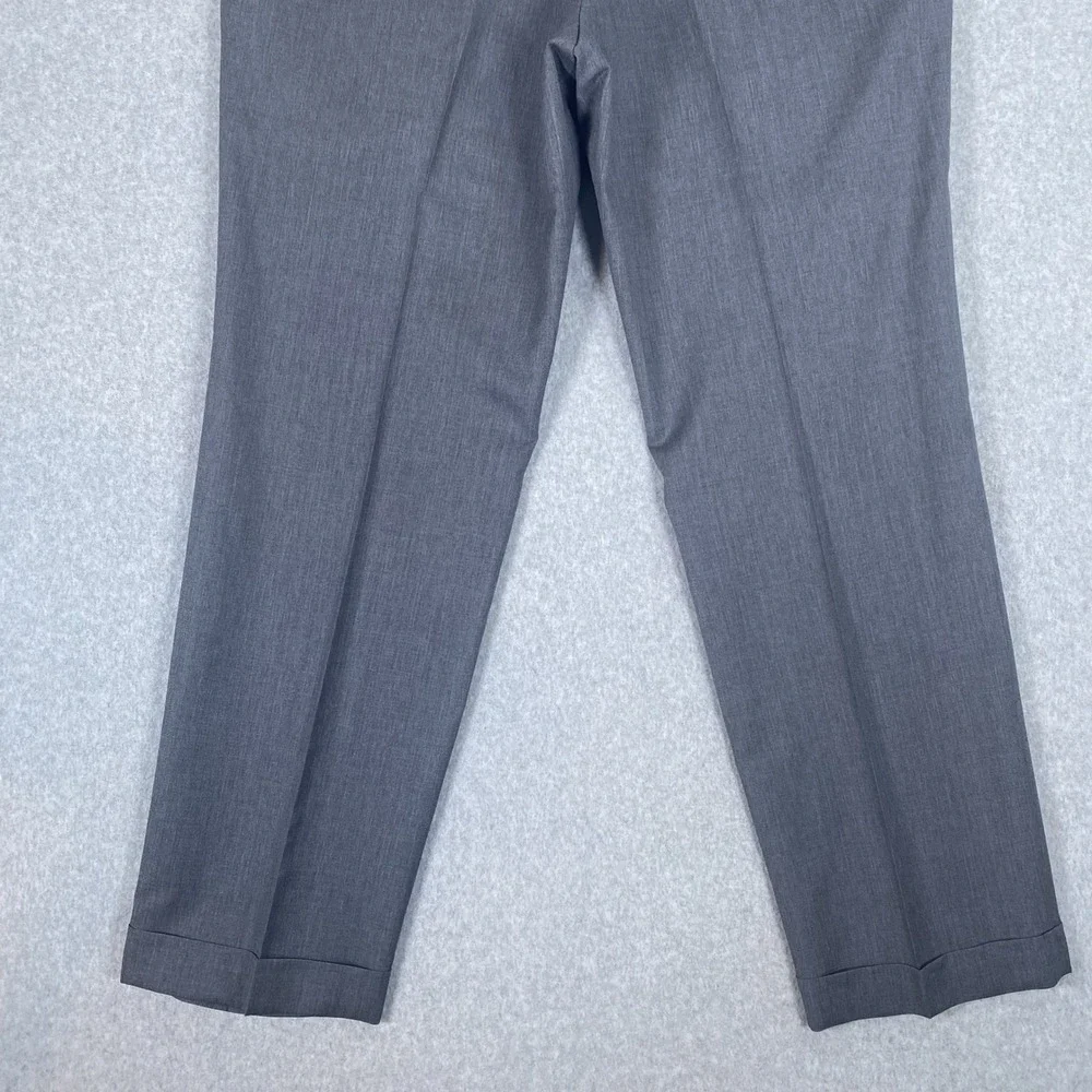 Lauren Ralph Lauren Dress Pants Mens 40x32 Gray Wool Pleated Cuffed Trousers